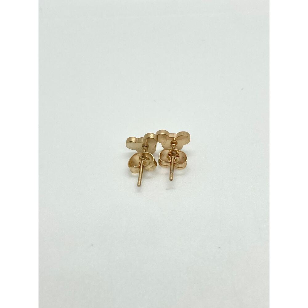Yellow Gold Stainless Steel Mickey Mouse Silhouette Stud Earrings - Picture 5 of 9
